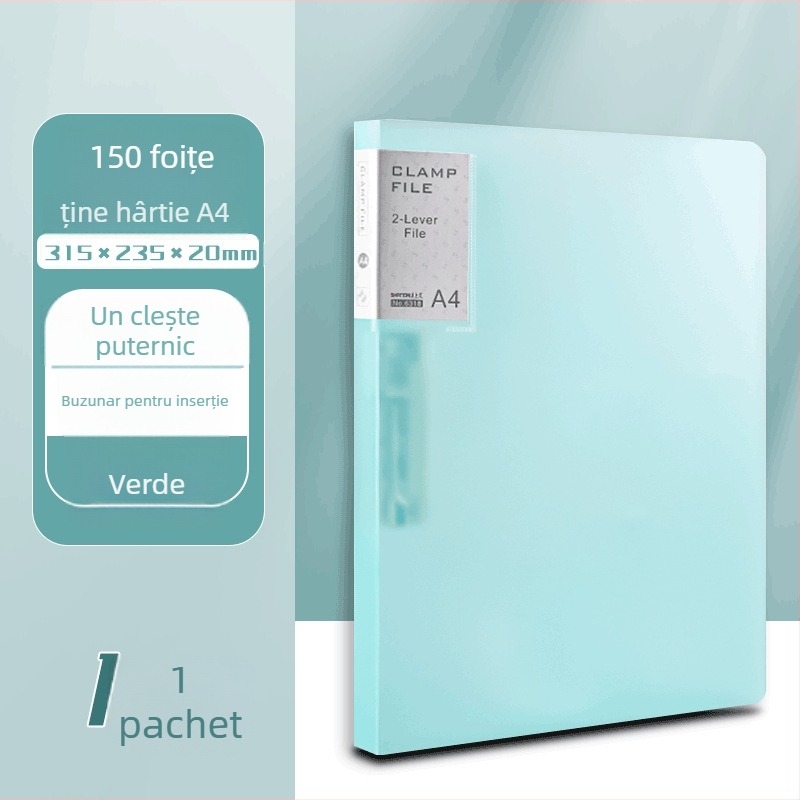 Dosar PP Yaxing cu clemă puternică și clemă pe placă, finisaj mat rezistent la apă, fără imprimare