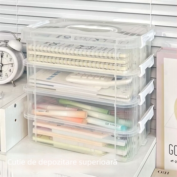 Cutie de depozitare pentru blocuri de construit, compartimente divizate, textură lemnoasă, stil japonez, 18 L, polipropilenă (PP)