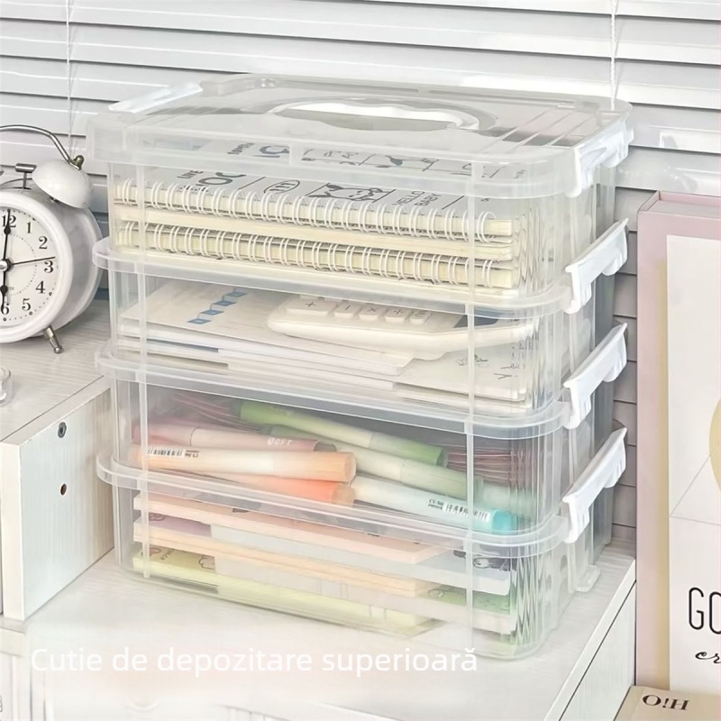 Cutie de depozitare pentru blocuri de construit, compartimente divizate, textură lemnoasă, stil japonez, 18 L, polipropilenă (PP)