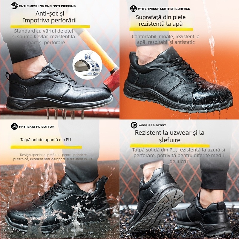 Pantofi de protecție izolați 6KV, anti-șoc și anti-perforație, partea superioară din microfibră respirabilă, vârf din oțel