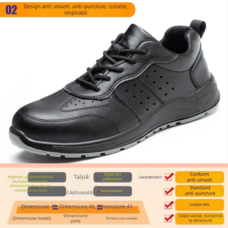 Pantofi de protecție izolați 6KV, anti-șoc și anti-perforație, partea superioară din microfibră respirabilă, vârf din oțel