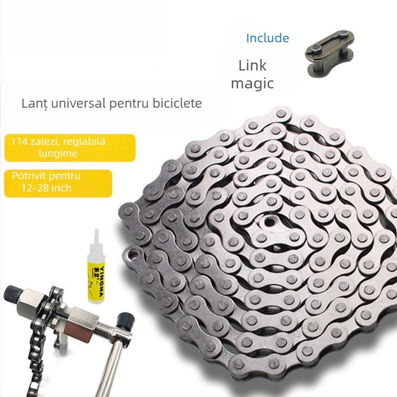 Lanț de bicicletă pentru cărucior și bicicletă de munte, single-speed, cu cataramă magică, lanț cu viteză variabilă 6789 niveluri