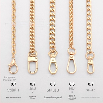 Geantă crossbody cu curea din lanț răsucit, lanț metalic de înlocuire, finisaj vopsit, Qisheng hardware, personalizabilă