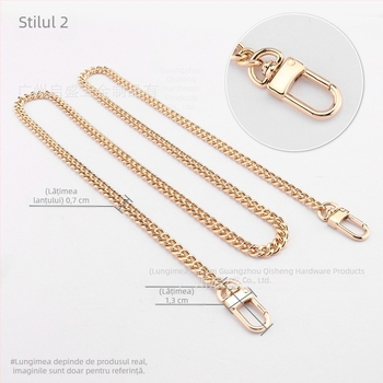 Geantă crossbody cu curea din lanț răsucit, lanț metalic de înlocuire, finisaj vopsit, Qisheng hardware, personalizabilă