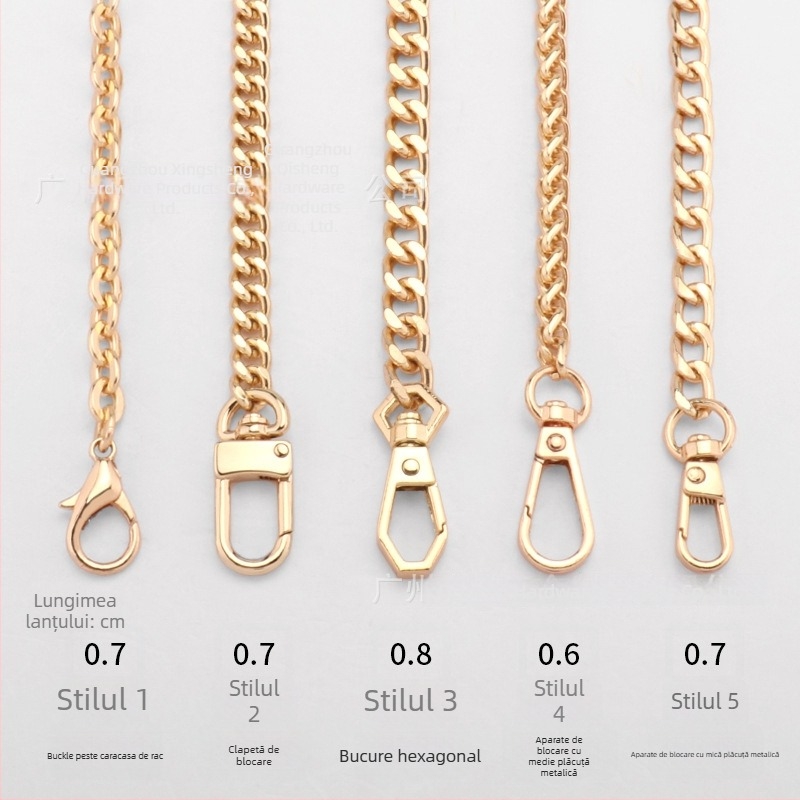 Geantă crossbody cu curea din lanț răsucit, lanț metalic de înlocuire, finisaj vopsit, Qisheng hardware, personalizabilă