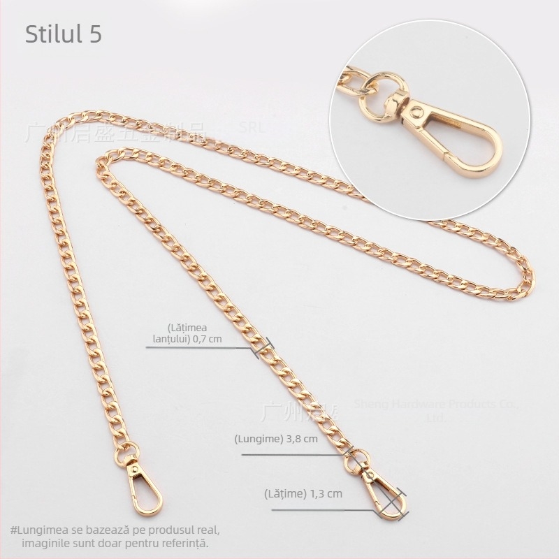 Geantă crossbody cu curea din lanț răsucit, lanț metalic de înlocuire, finisaj vopsit, Qisheng hardware, personalizabilă