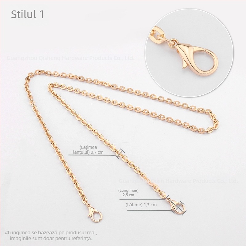 Geantă crossbody cu curea din lanț răsucit, lanț metalic de înlocuire, finisaj vopsit, Qisheng hardware, personalizabilă