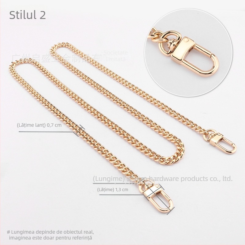 Geantă crossbody cu curea din lanț răsucit, lanț metalic de înlocuire, finisaj vopsit, Qisheng hardware, personalizabilă