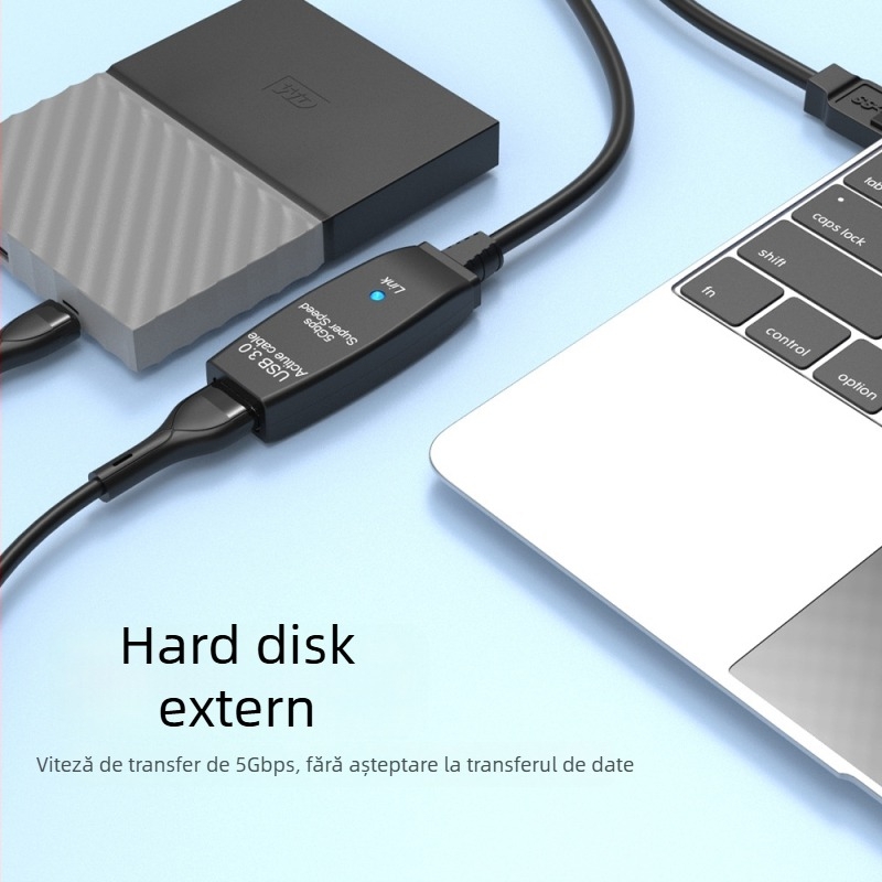 Cablu de extensie USB 3.0, conectori bărbat-femea pentru camere de conferințe, cu amplificator de semnal