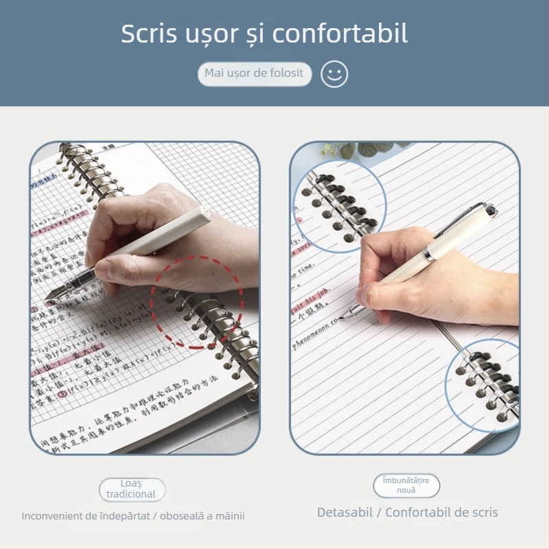 Qiaoguan caiet cu copertă PP, foi detașabile, hârtie din pulpă de lemn 80 g/m²