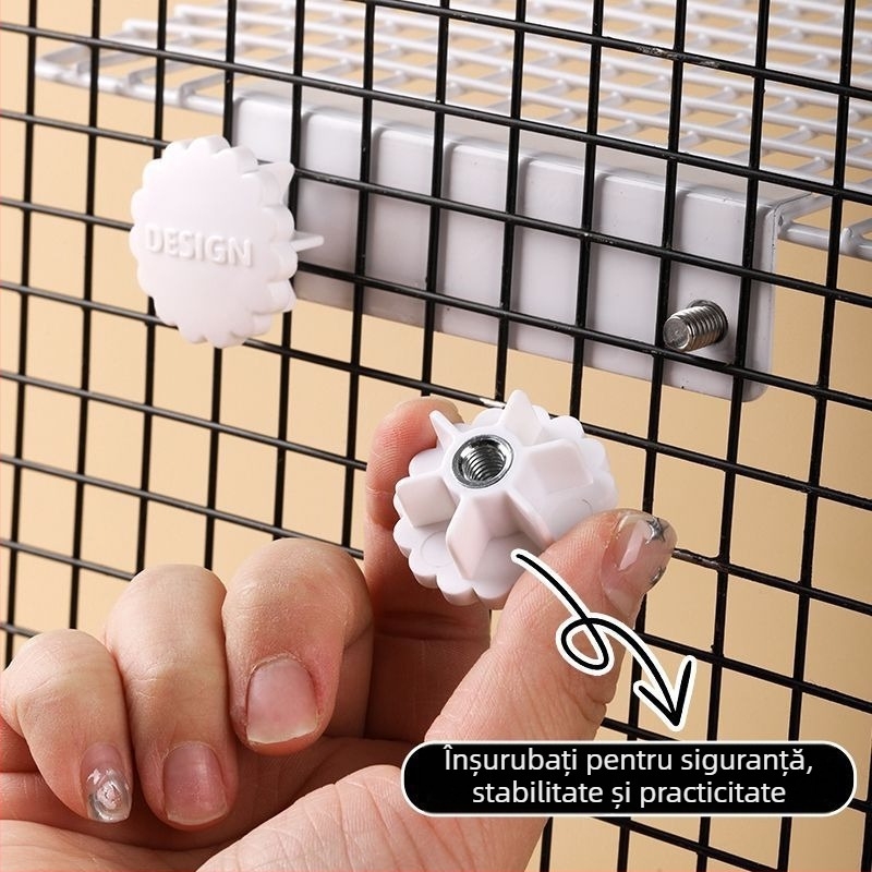 Papagal Plasă Metalică – Platformă de Odihnă și Cățărare, Suspendată pe Lateral pentru Păsări Adulte