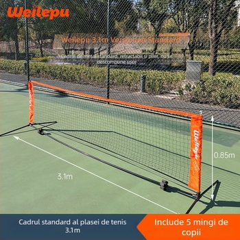 Rețea de tenis pentru copii, cadru portabil standard, pliere pentru antrenament în aer liber — Odea/Oudier, polipropilen, cod produs 008, tenis