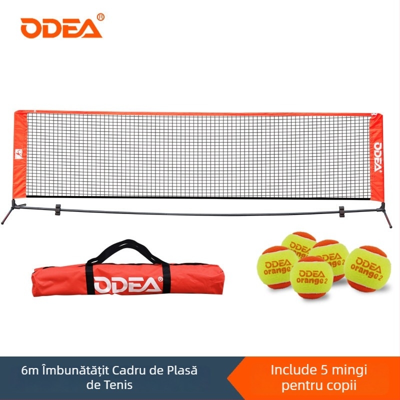 Rețea de tenis pentru copii, cadru portabil standard, pliere pentru antrenament în aer liber — Odea/Oudier, polipropilen, cod produs 008, tenis