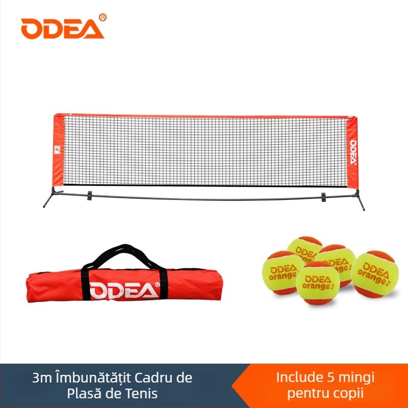 Rețea de tenis pentru copii, cadru portabil standard, pliere pentru antrenament în aer liber — Odea/Oudier, polipropilen, cod produs 008, tenis