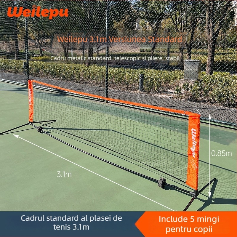 Rețea de tenis pentru copii, cadru portabil standard, pliere pentru antrenament în aer liber — Odea/Oudier, polipropilen, cod produs 008, tenis