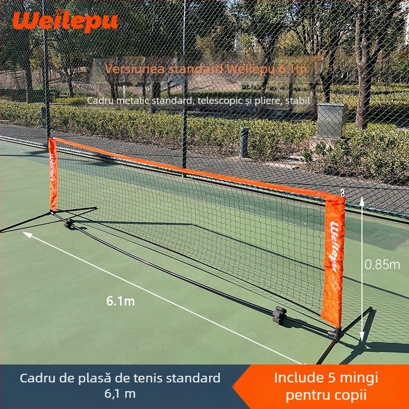 Rețea de tenis pentru copii, cadru portabil standard, pliere pentru antrenament în aer liber — Odea/Oudier, polipropilen, cod produs 008, tenis