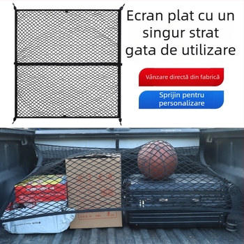Plasă de bagaje pentru portbagajul din spate, retractabilă, personalizabilă, imprimare de logo posibilă, pentru consolă centrală universală