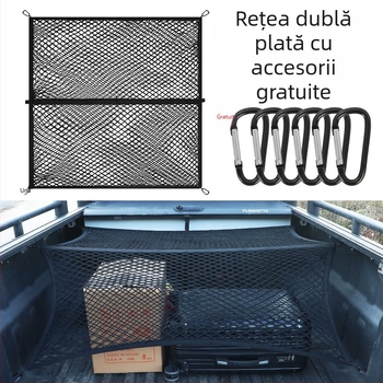 Plasă de bagaje pentru portbagajul din spate, retractabilă, personalizabilă, imprimare de logo posibilă, pentru consolă centrală universală