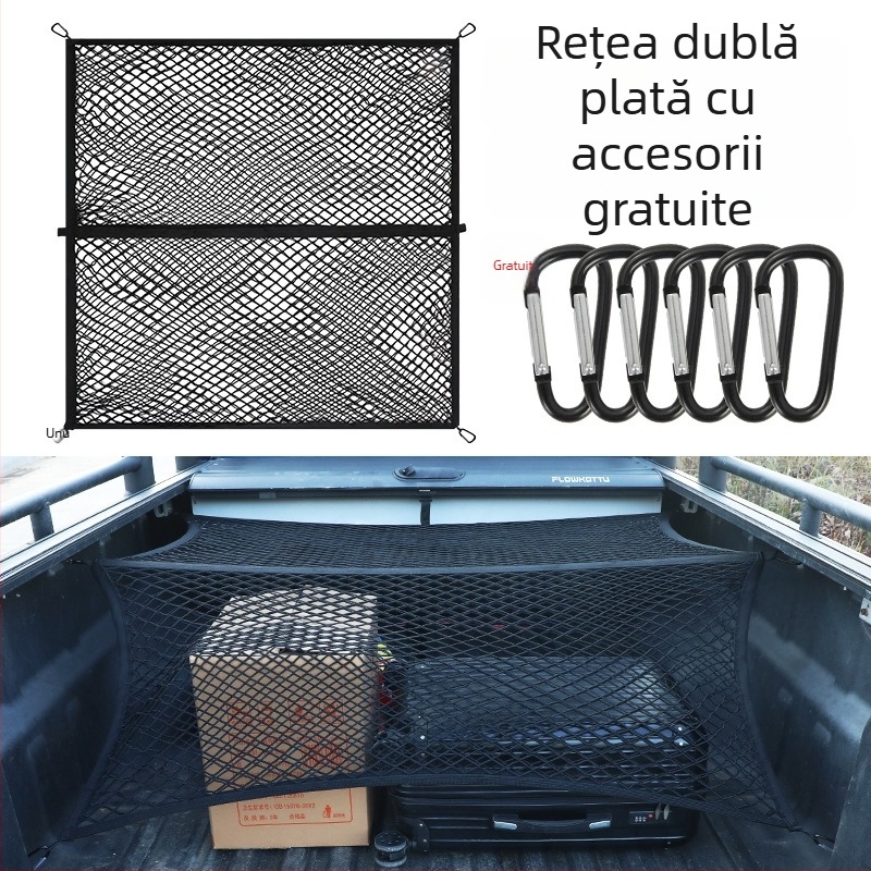 Plasă de bagaje pentru portbagajul din spate, retractabilă, personalizabilă, imprimare de logo posibilă, pentru consolă centrală universală