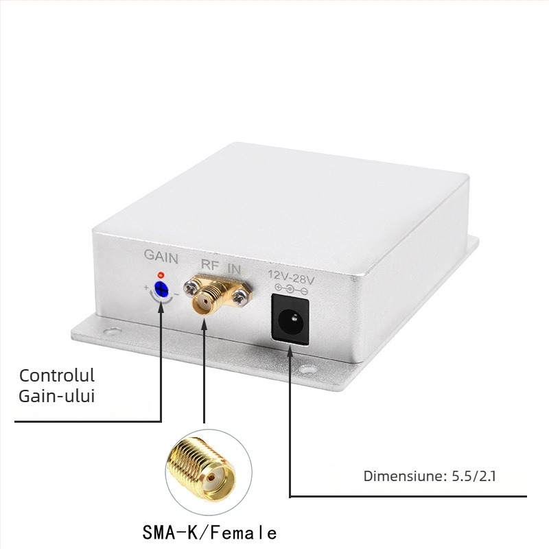 Amplificator wireless de semnal pentru drone 1.2G/1.4G — 10W putere, câștig reglabil, îmbunătirea transmisiei imaginilor