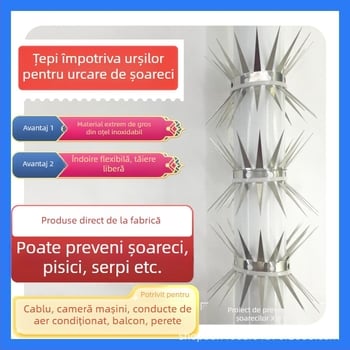 Țep anti-șoareci pentru țevi și pereți – oțel inoxidabil, anti-ascensiune, securitate pentru vile și proprietăți