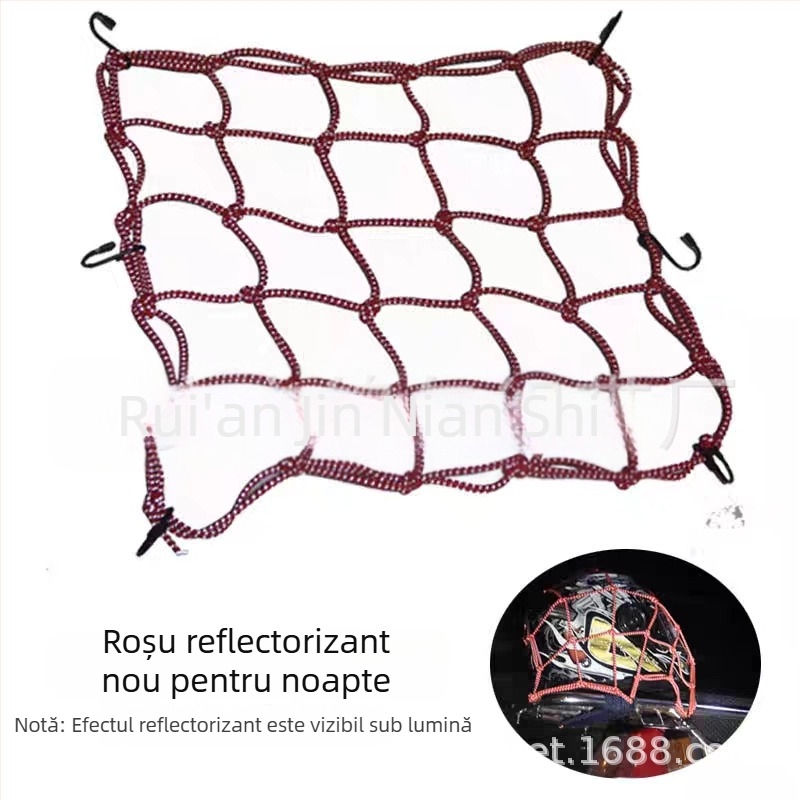 Geantă reflectorizantă din plasă pentru motocicletă — anti-derapaj, anti-furt, depozitare; Brand Golden Years, Model JNFG4040, Compatibilitate generală