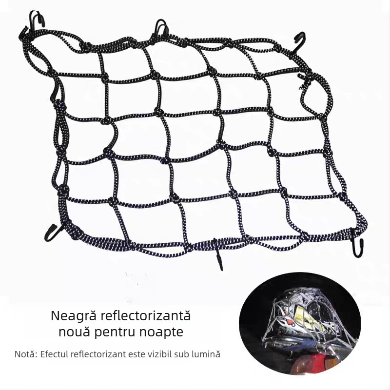 Geantă reflectorizantă din plasă pentru motocicletă — anti-derapaj, anti-furt, depozitare; Brand Golden Years, Model JNFG4040, Compatibilitate generală