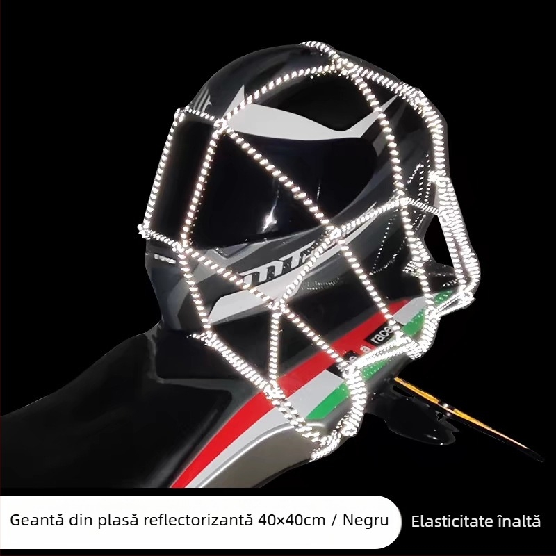 Geantă reflectorizantă din plasă pentru motocicletă — anti-derapaj, anti-furt, depozitare; Brand Golden Years, Model JNFG4040, Compatibilitate generală