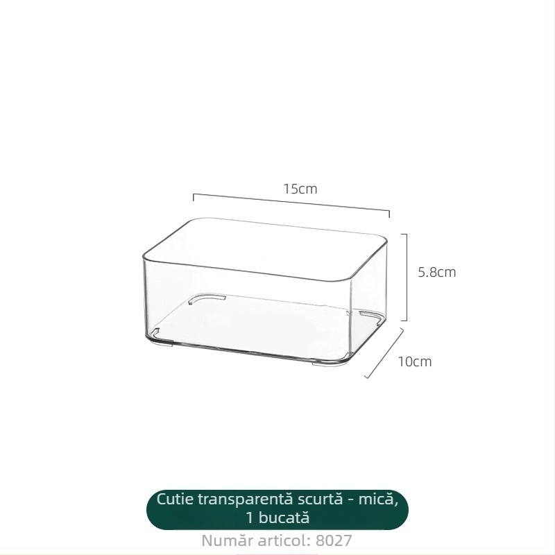 Cutie de depozitare pentru sertar pentru cosmetice, divizoare retractabile, transparent PET/PS, dreptunghiulară, poate fi suprapusă