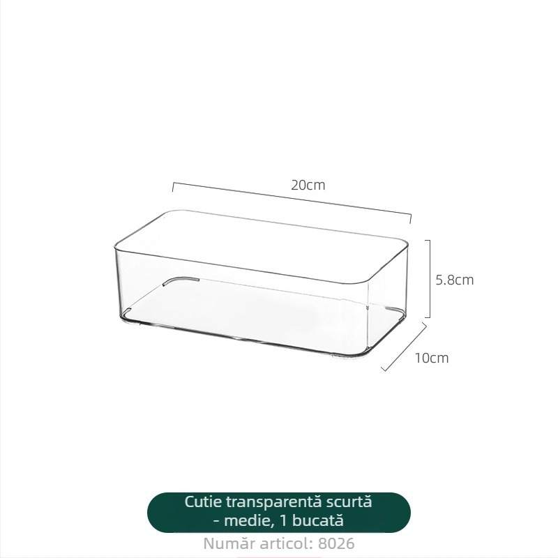 Cutie de depozitare pentru sertar pentru cosmetice, divizoare retractabile, transparent PET/PS, dreptunghiulară, poate fi suprapusă