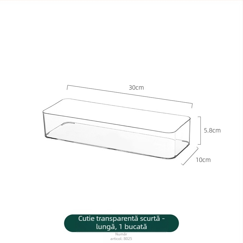 Cutie de depozitare pentru sertar pentru cosmetice, divizoare retractabile, transparent PET/PS, dreptunghiulară, poate fi suprapusă