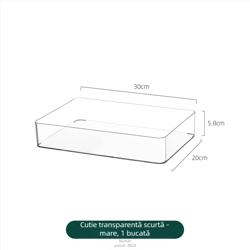 Cutie de depozitare pentru sertar pentru cosmetice, divizoare retractabile, transparent PET/PS, dreptunghiulară, poate fi suprapusă