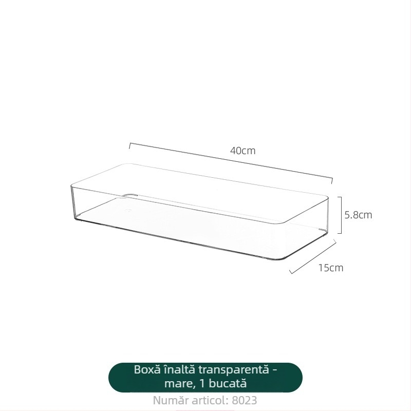 Cutie de depozitare pentru sertar pentru cosmetice, divizoare retractabile, transparent PET/PS, dreptunghiulară, poate fi suprapusă
