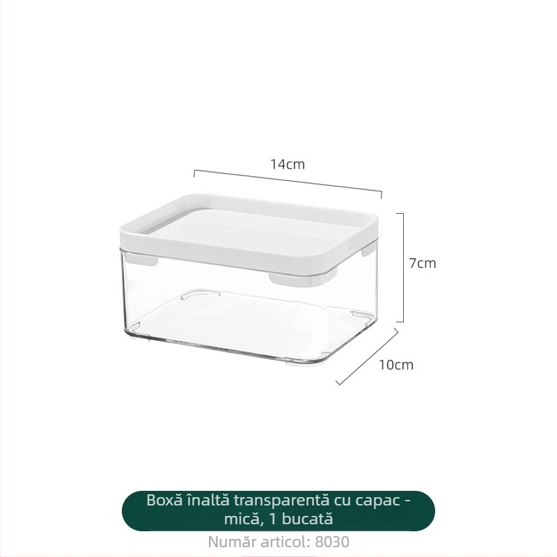 Cutie de depozitare pentru sertar pentru cosmetice, divizoare retractabile, transparent PET/PS, dreptunghiulară, poate fi suprapusă