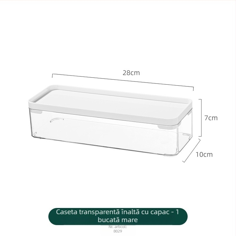 Cutie de depozitare pentru sertar pentru cosmetice, divizoare retractabile, transparent PET/PS, dreptunghiulară, poate fi suprapusă