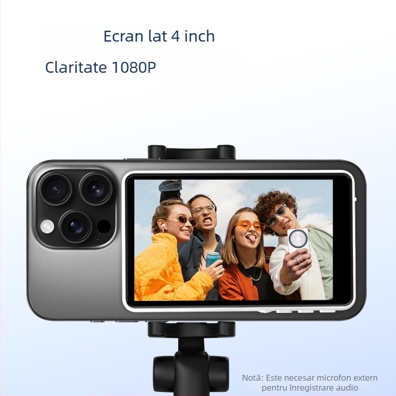 Ecran pentru selfie — ABS+Siliconă+Aderență magnetică; Bluetooth; Compatibil cu iOS 9.0+ / Android 2.0+ / HarmonyOS 3.0+ / MagicOS; Imprimare logo personalizat