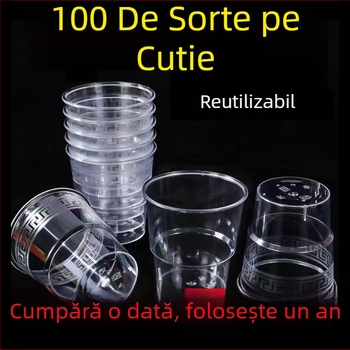 Pahar din plastic, de unică folosință, transparent, de calitate alimentară, gros, cristal, pentru bere și ceai