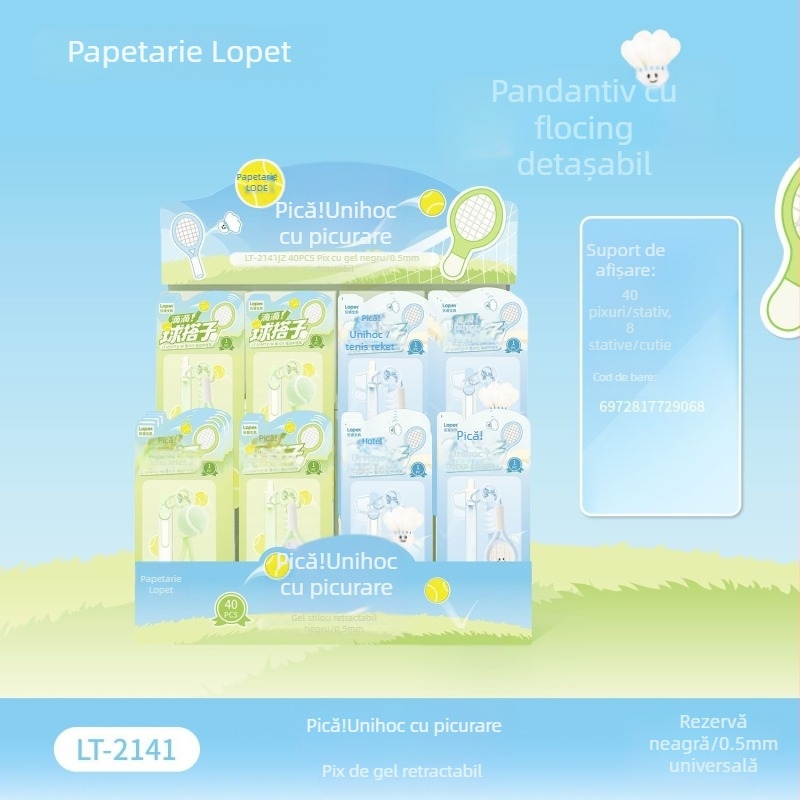 Stilou gel Lepai Didi Ball Match cu vârf ST, corp din plastic, mecanism de apăsare