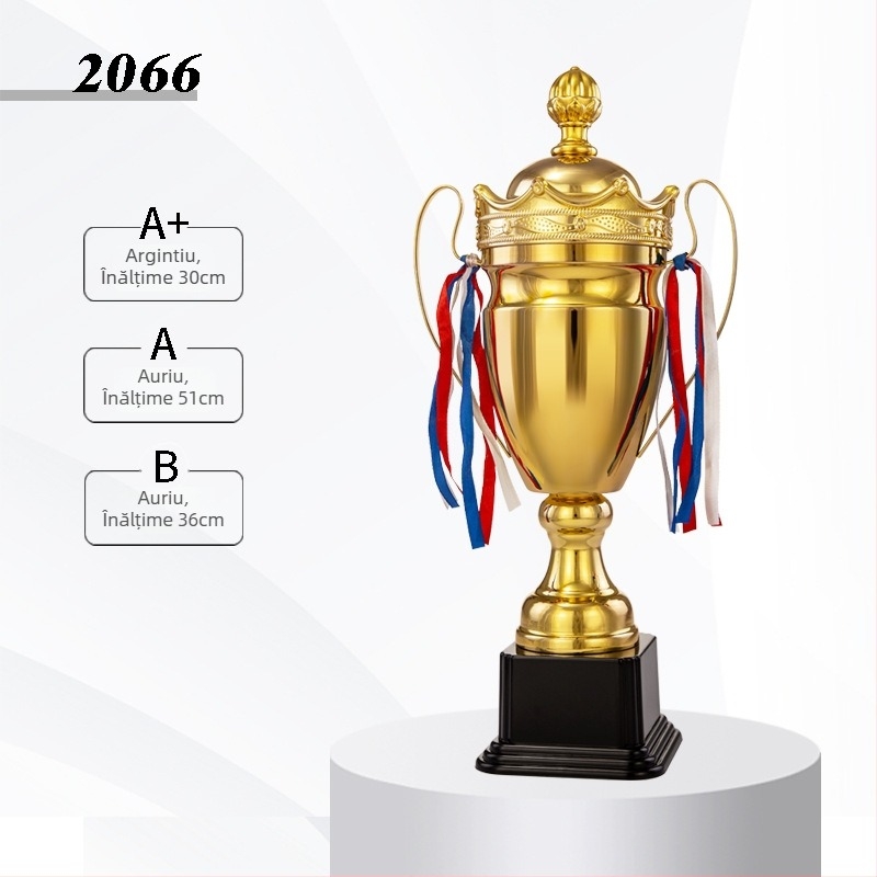 Trofeu geometric din aliaj pentru sporturi de echipă — design modern minimalist, potrivit pentru premii la fotbal, baschet, taekwondo și școală de dans; cadouri corporative și pentru conferințe