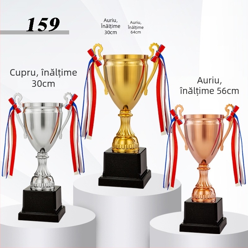 Trofeu geometric din aliaj pentru sporturi de echipă — design modern minimalist, potrivit pentru premii la fotbal, baschet, taekwondo și școală de dans; cadouri corporative și pentru conferințe