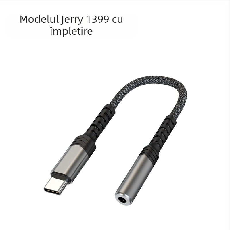 Adaptor Type-C 2-în-1 cu jack audio de 3,5 mm și suport USB 3.0 OTG pentru disc, compatibil cu iPhone 15/16, Huawei, Samsung, Honor, Xiaomi, Oppo, Vivo