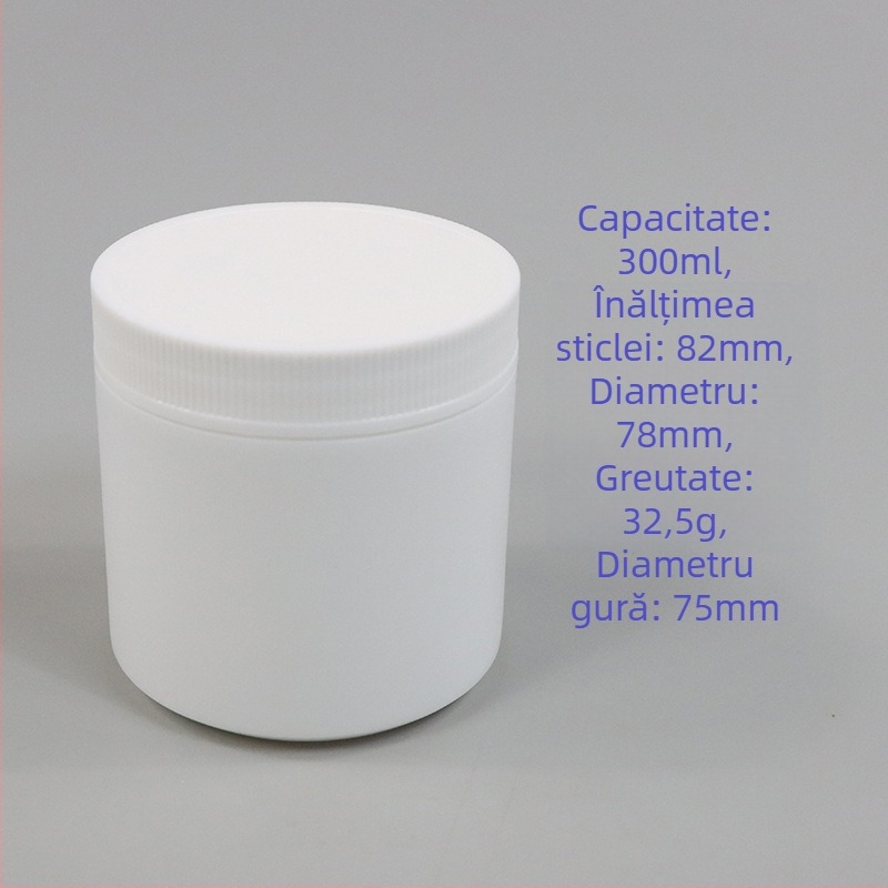 Borcan de cremă HDPE cu gât lat și capac (HDPE; etichete autocolante; imprimare logo)