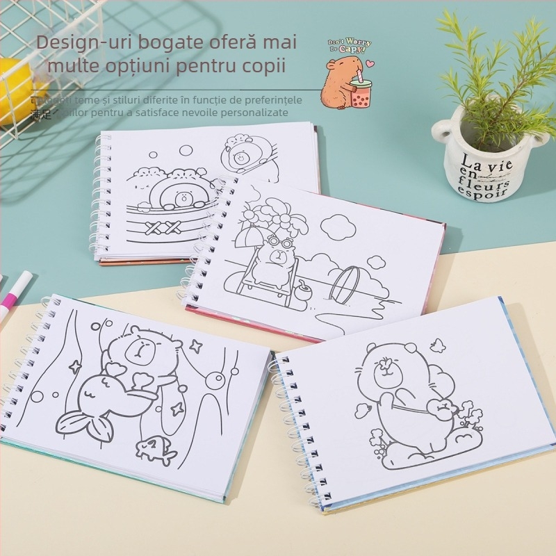 Carte de desen pentru copii cu acuarele, schițe desenate manual, portabil pentru grădiniță și elevi (Brand: Nothing; Material: Lemn; Import: Nu; Licență IP: Nu)