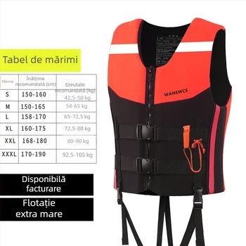 Vestă de salvare pentru adulți, cu plutabilitate mare, vestă de pescuit portabilă pentru drift, navigare și surfing.
