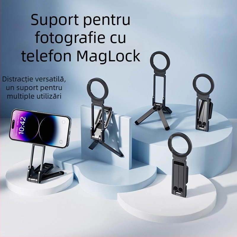 Selfie Stick cu suport universal pentru telefon, rotativ, portabil, personalizabil, pentru călătorii și streaming live