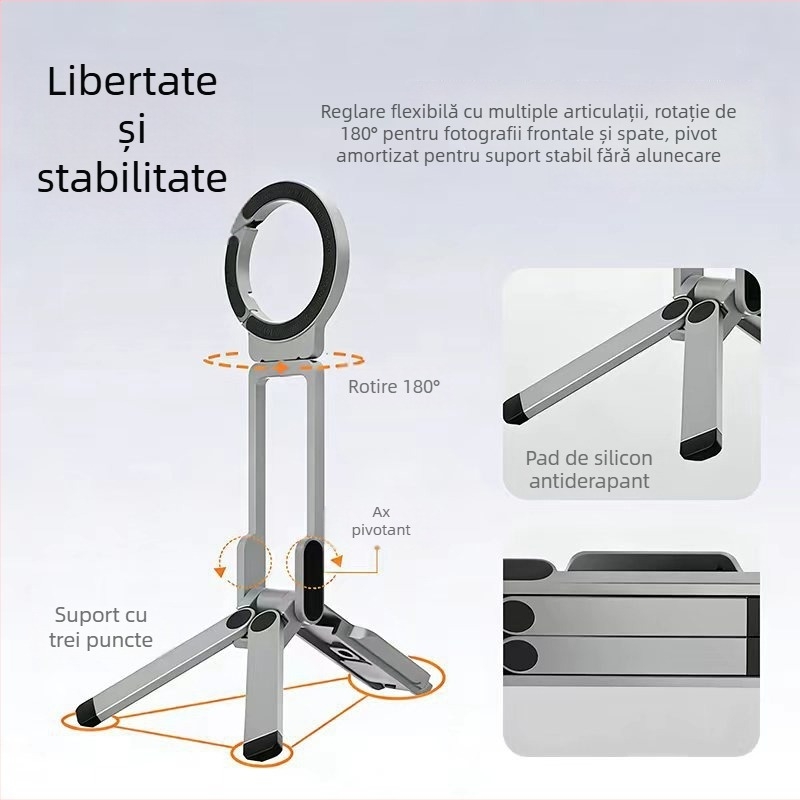 Selfie Stick cu suport universal pentru telefon, rotativ, portabil, personalizabil, pentru călătorii și streaming live