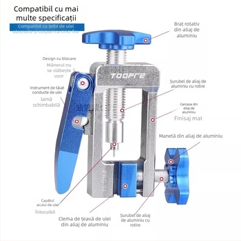 TOOPRE Unealtă din aluminiu pentru montajul liniei de frână hidraulice — instalare ac, presare cap oliv, tăietor de țevi, personalizabil