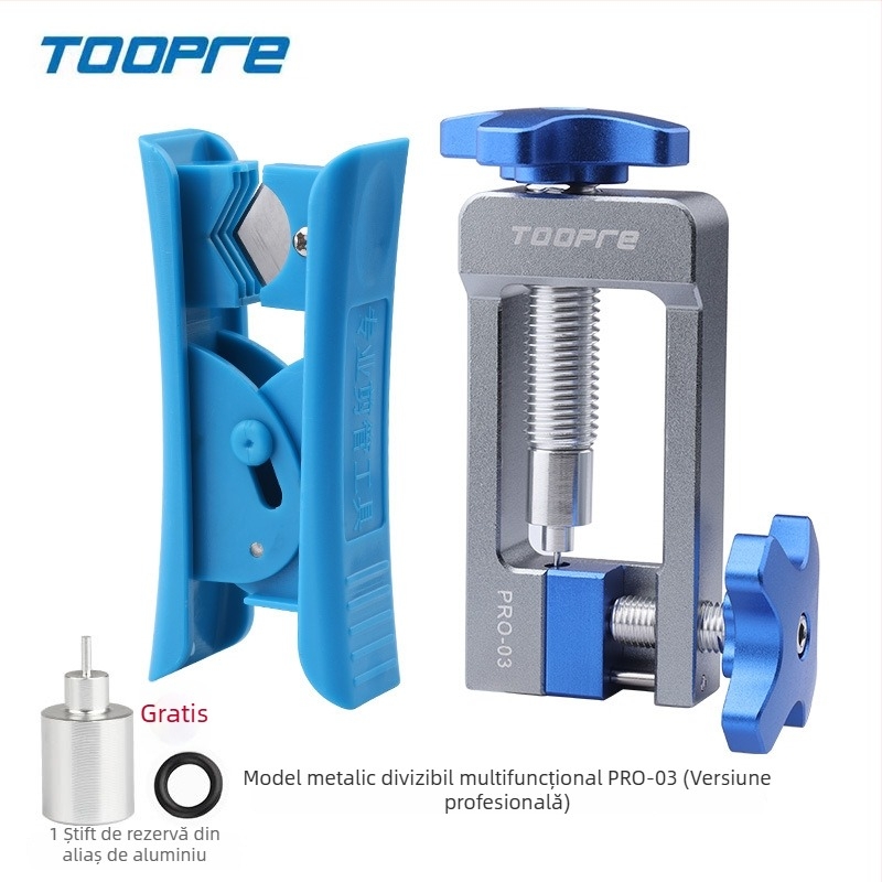 TOOPRE Unealtă din aluminiu pentru montajul liniei de frână hidraulice — instalare ac, presare cap oliv, tăietor de țevi, personalizabil