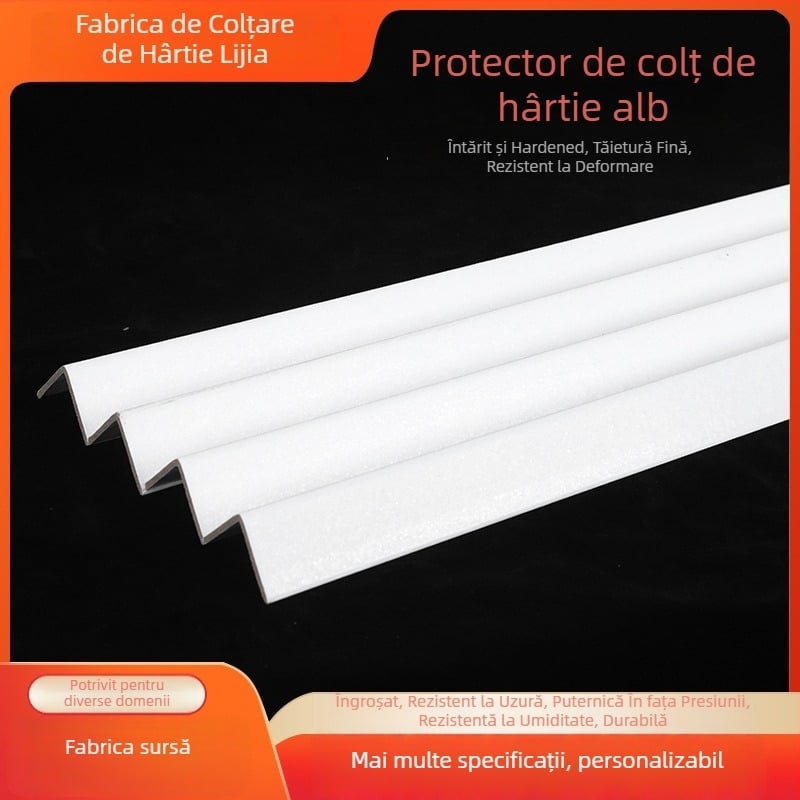 Protector de colț din hârtie în formă de L pentru ambalare, Kraft, fără siglă, duritate personalizabilă