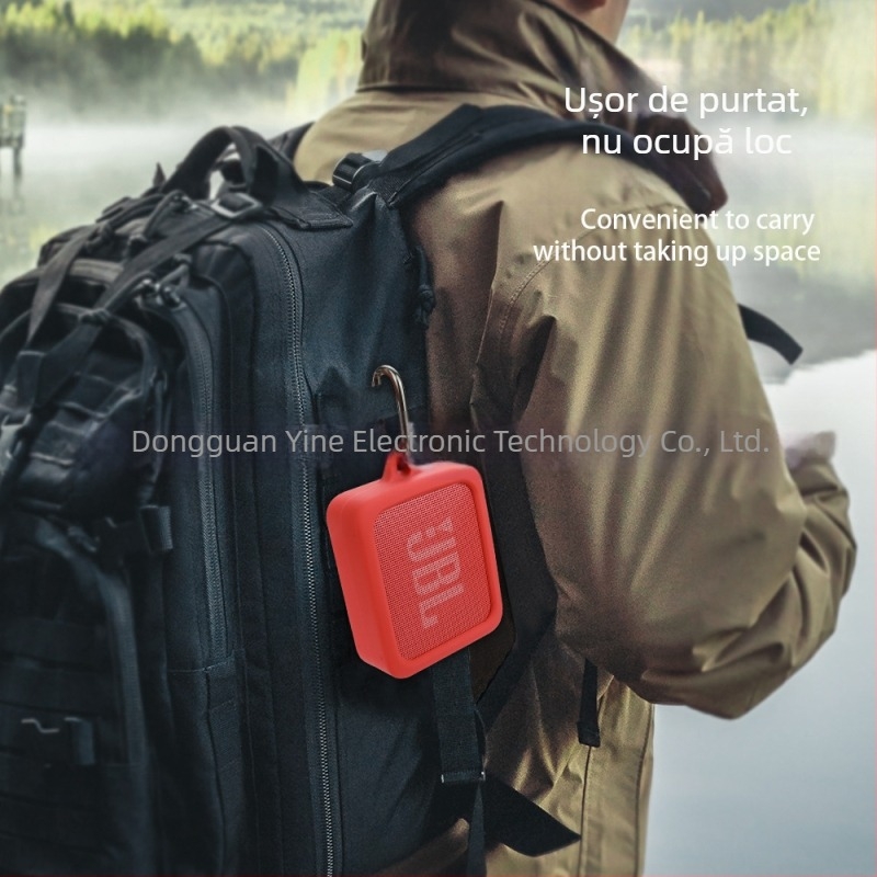 Husă protectoare din silicon pentru difuzorul JBL Go Essential Bluetooth — materiale: silicon, TPU, silicon lichid; turnare prin injecție; personalizabil.